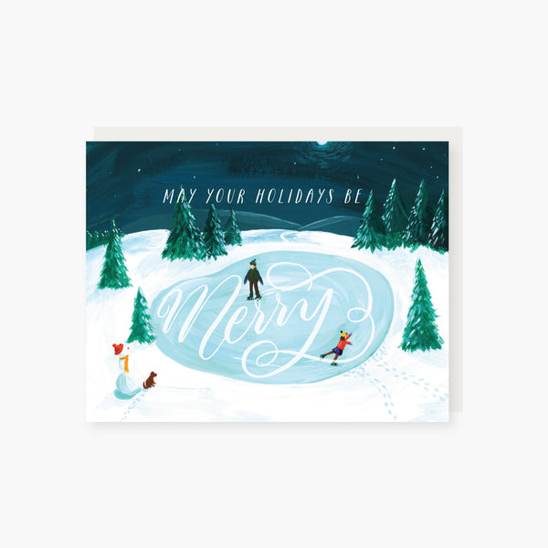 Merry Skating Holiday Card