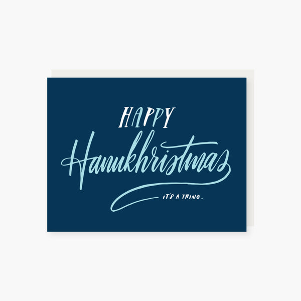 happy hanukhristmas, it's a thing. christmas & hanukkah card