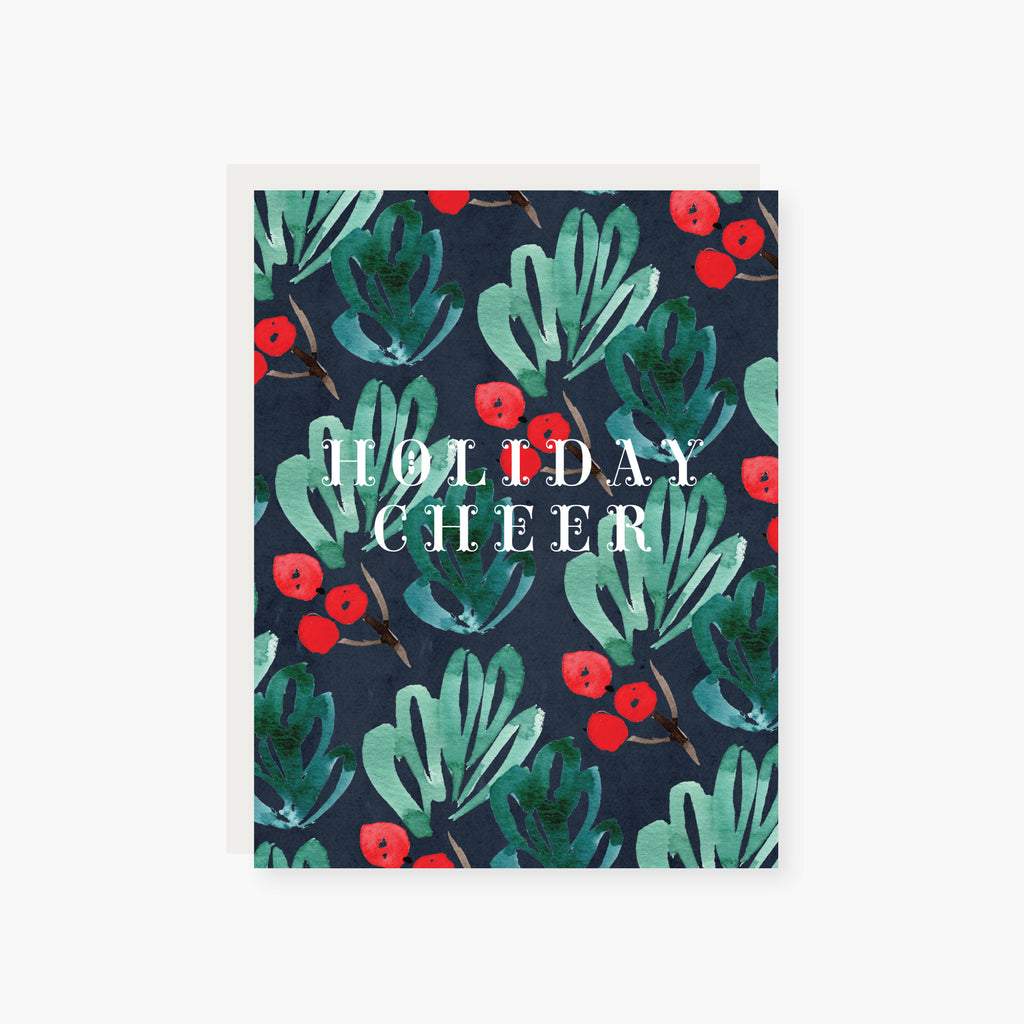 holiday cheer bright watercolors holiday card
