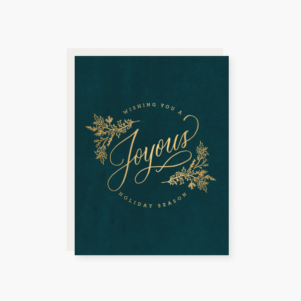 joyous holiday foil card