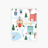 Merry Winter Scene Holiday card with Foil