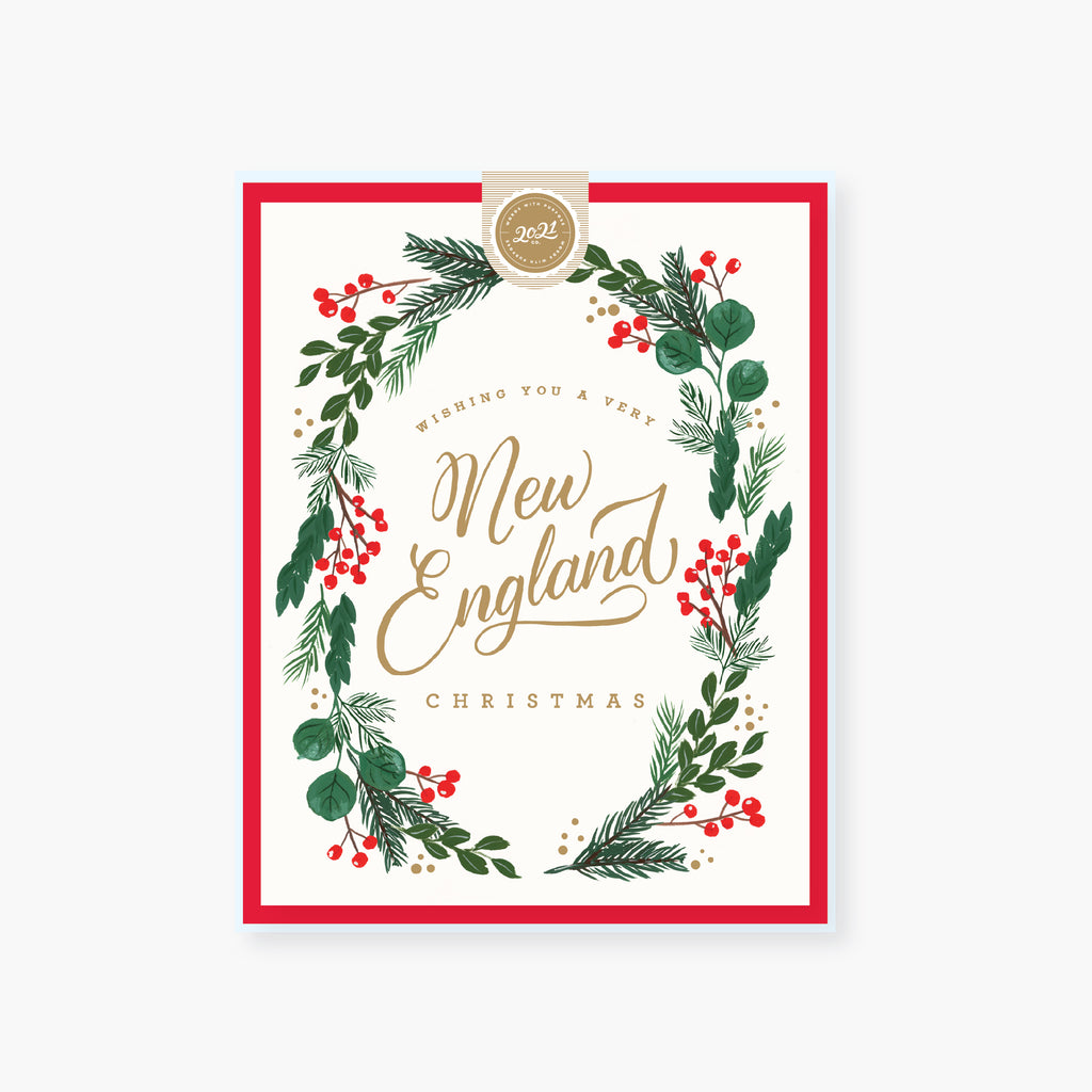 New England Christmas foliage holiday card
