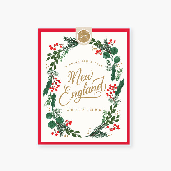New England Christmas foliage holiday card