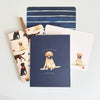 Happy Golden Lab flat note card set