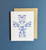 Blessings Blue Floral Cross Religious Card