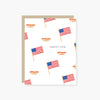 Happy 4th hotdog and flag 4th of July Card