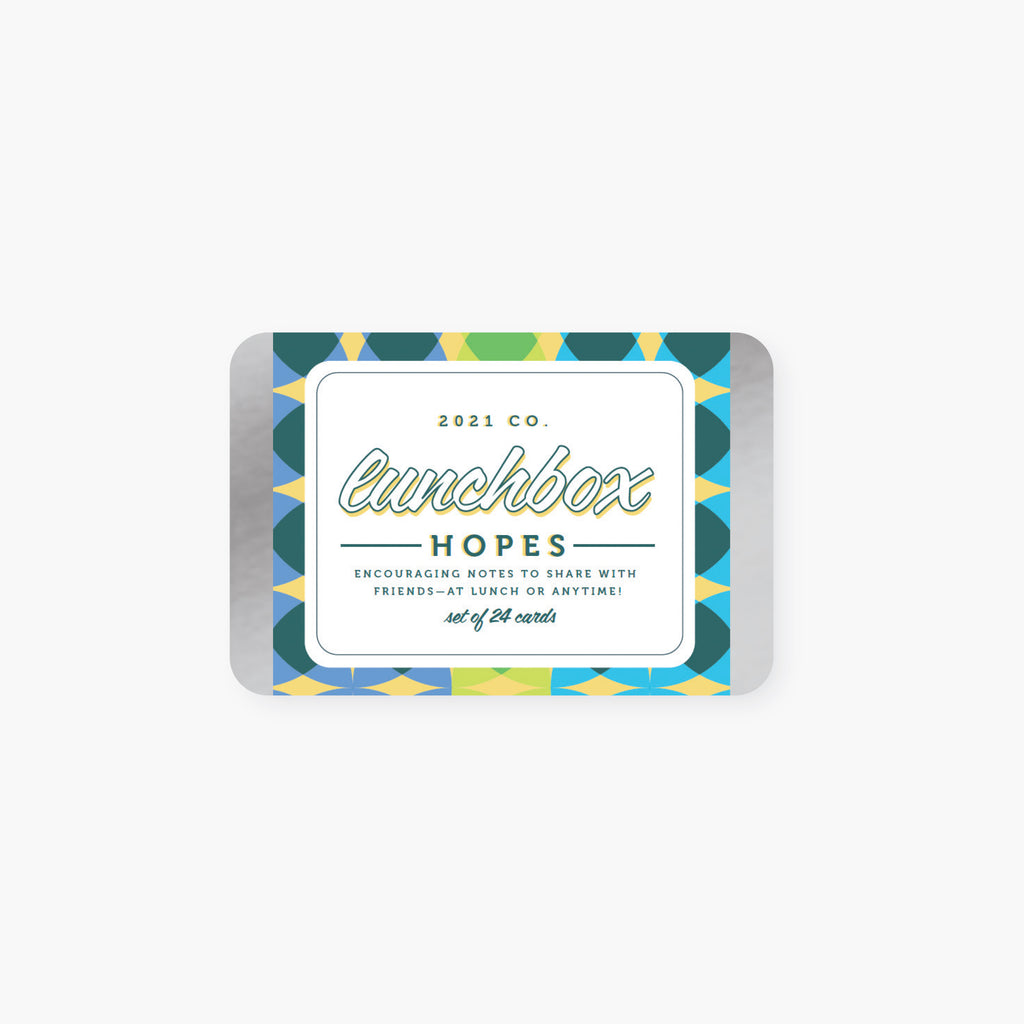 Lunchbox Hopes set of 24 notecards in metal tin
