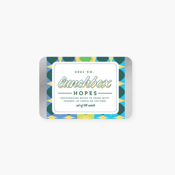 Lunchbox Hopes set of 24 notecards in metal tin
