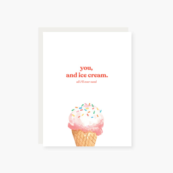 ice cream and you love card
