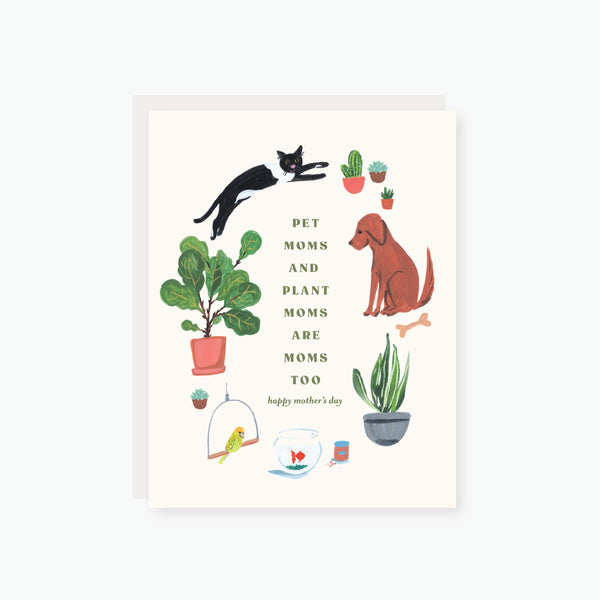 pet mom plant mom mother's day card