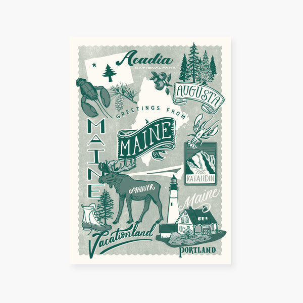 Maine Icons Postcard