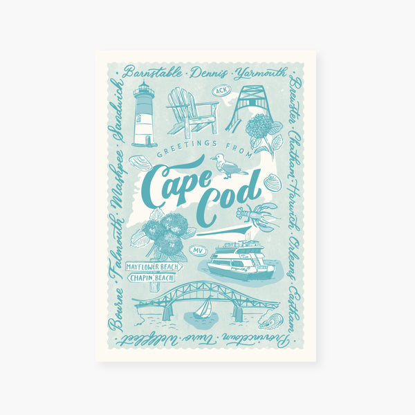 Cape Cod Icons Postcard
