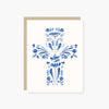 Blessings Blue Floral Cross Religious Card