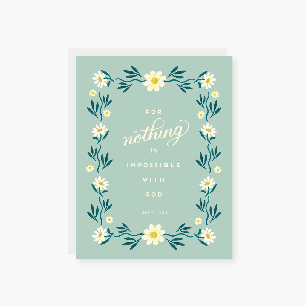Nothing is Impossible with God Religious Card