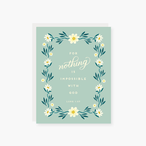 Nothing is Impossible with God Religious Card