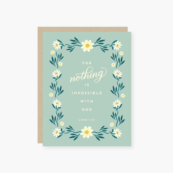 Nothing is Impossible with God Religious Card