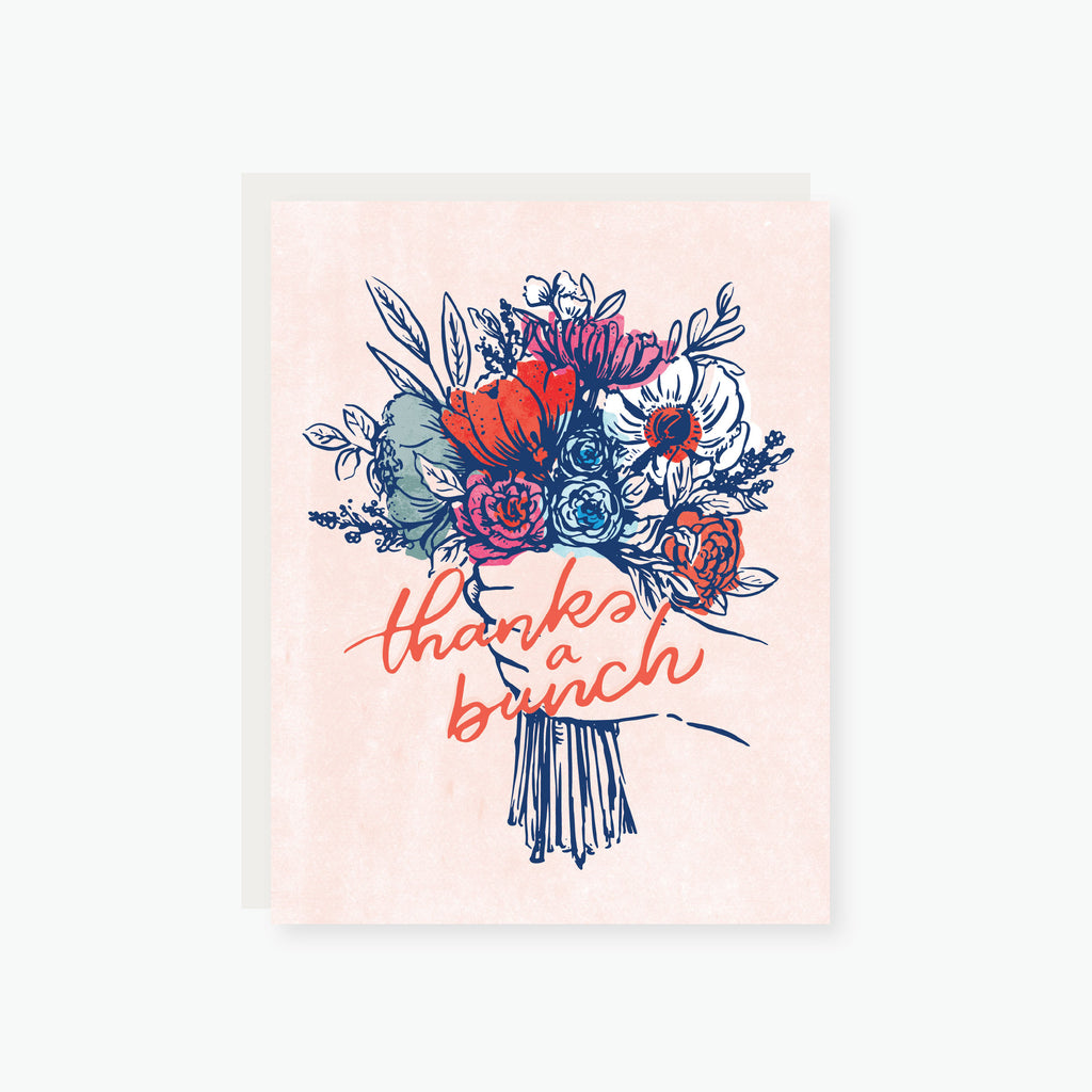 thanks a bunch florals thank you card