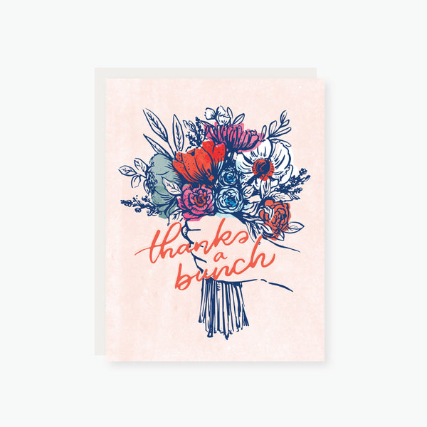thanks a bunch florals thank you card
