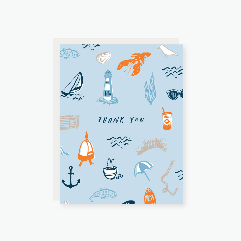 New England icons thank you card