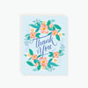 blue florals thank you card