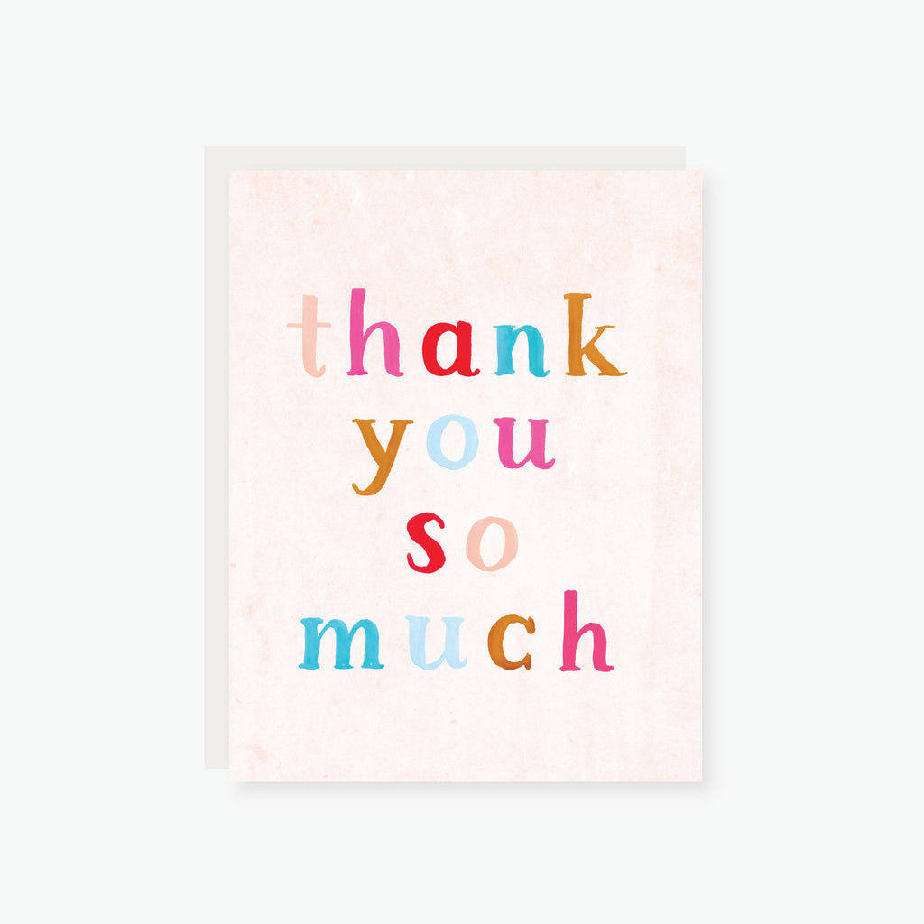 painted letters thank you card