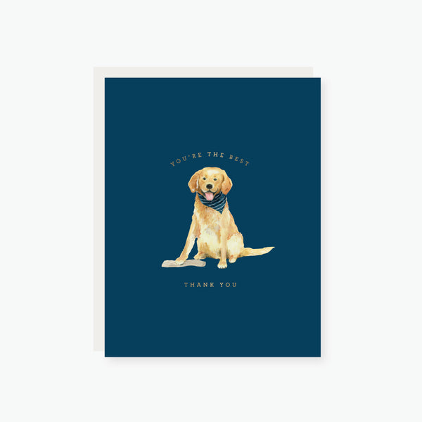 You are the best! Golden Lab Thank You Card