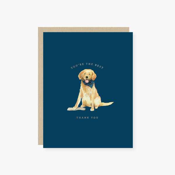 You are the best! Golden Lab Thank You Card