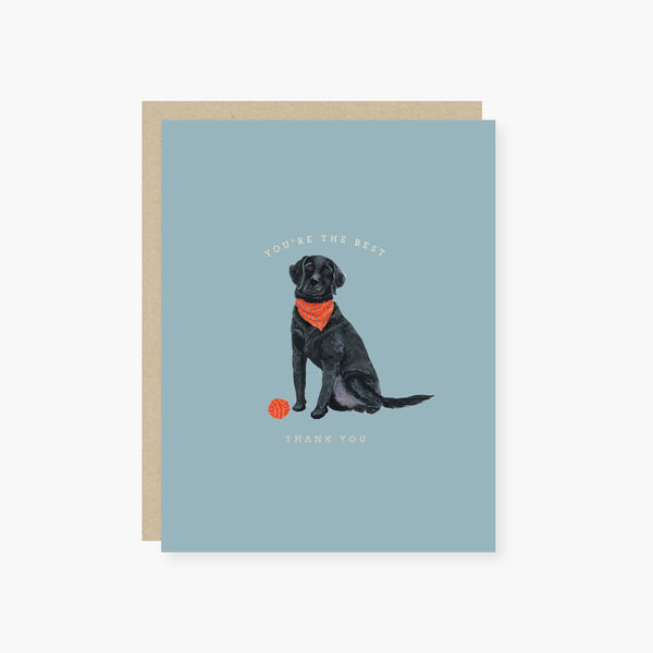 You are the best! Black Lab Thank You Card