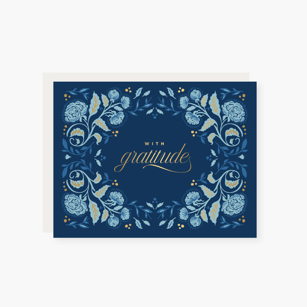 Brocade Floral Thank you card