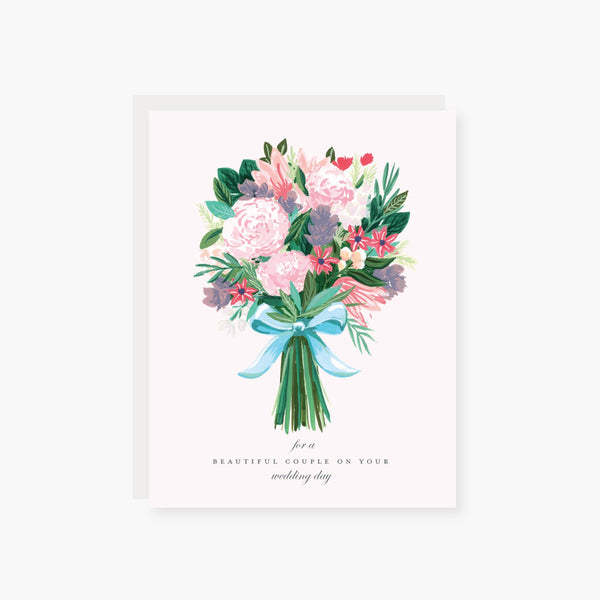 beautiful bouquet wedding card
