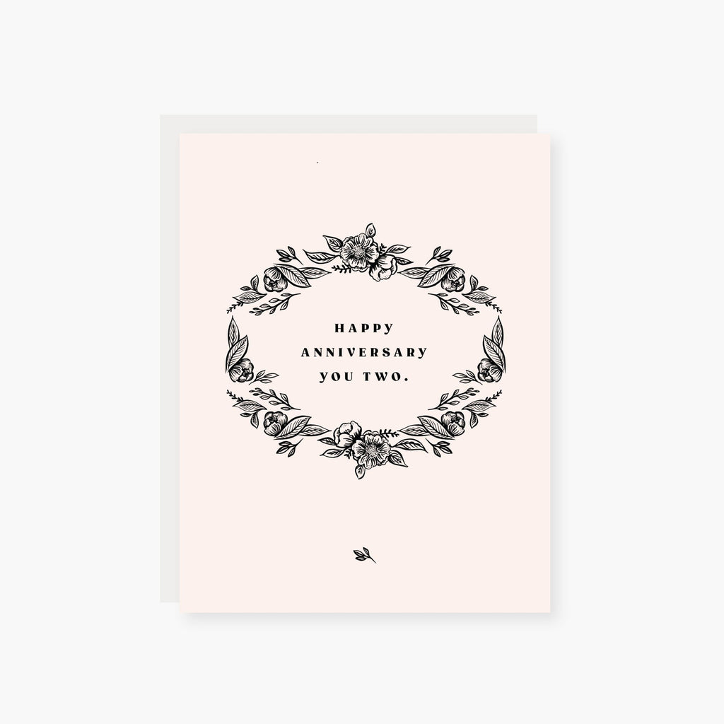 vintage floral anniversary card