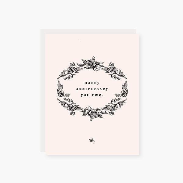 vintage floral anniversary card