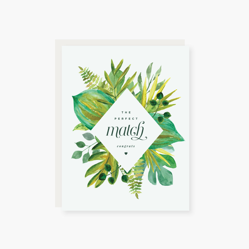 perfect match engagement and wedding card
