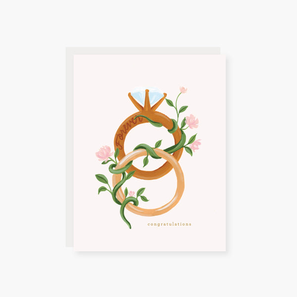 Rings Intertwined Wedding Card