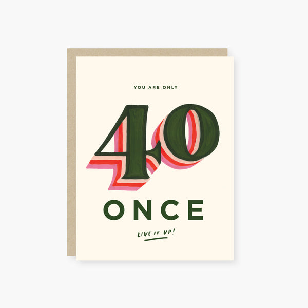 you are only 40 once birthday card