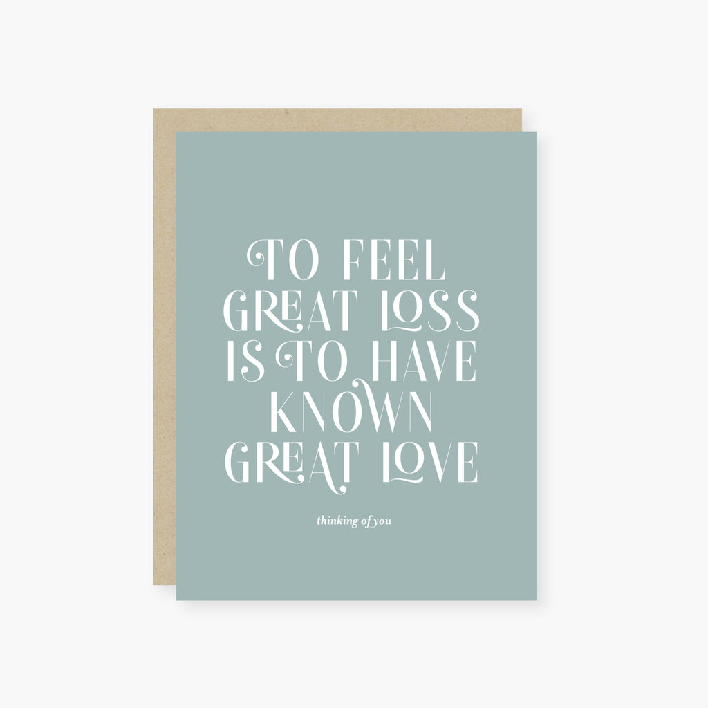 to have known great love sympathy card