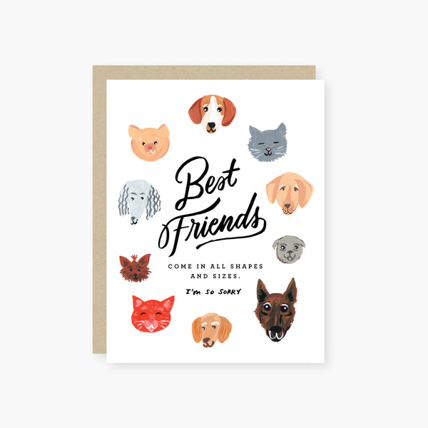 best friends come in all shapes and sizes pet sympathy card