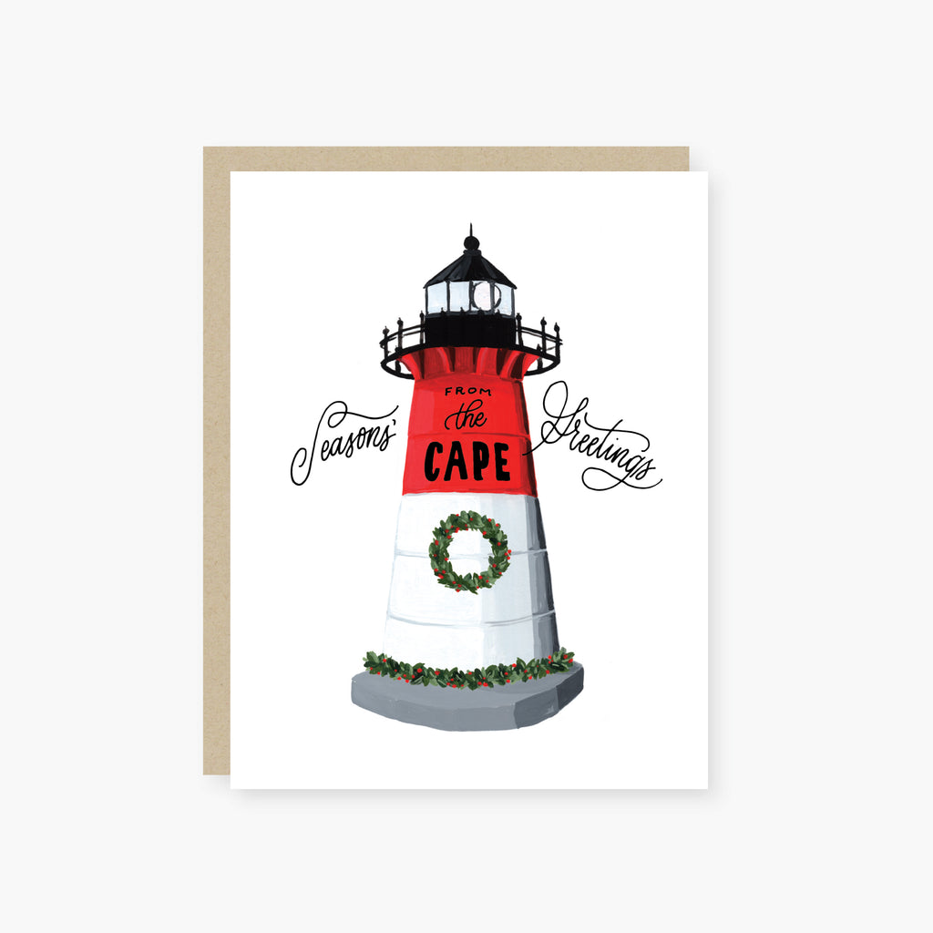 seasons greeting from the cape (nauset lighthouse) holiday card