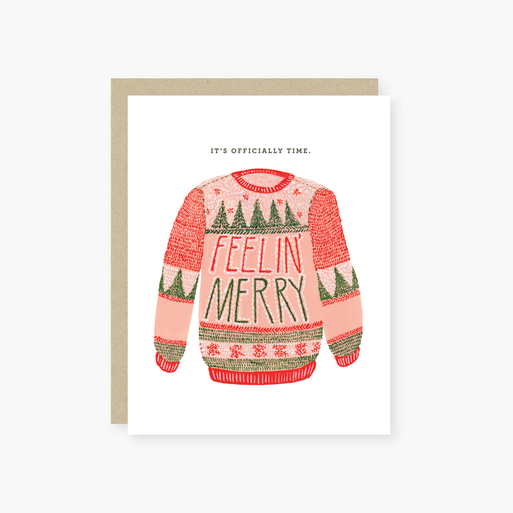 feelin merry sweater holiday card
