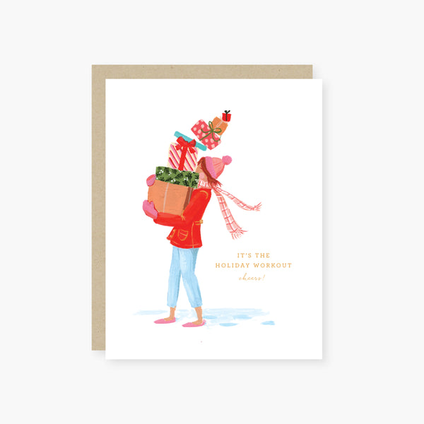 cheers to the holiday workout holiday card