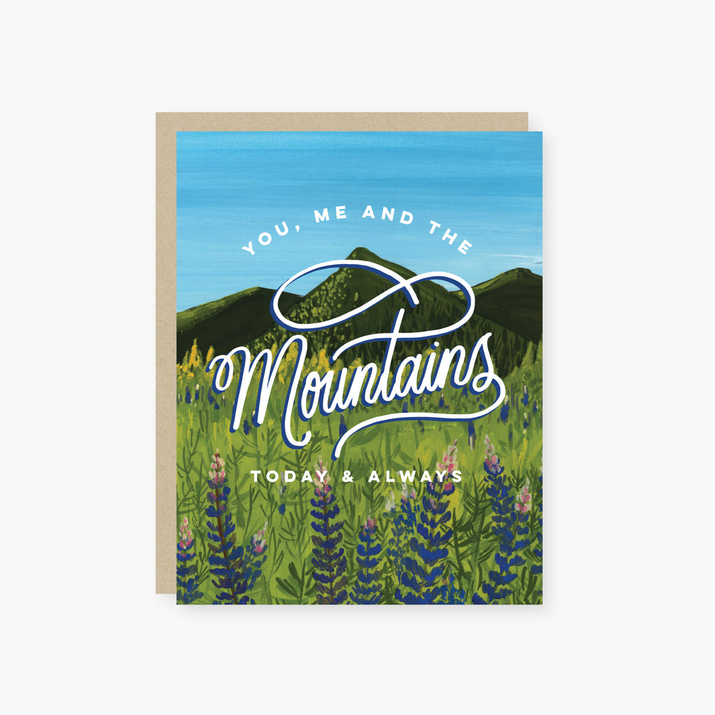 You, me and the mountains Love card