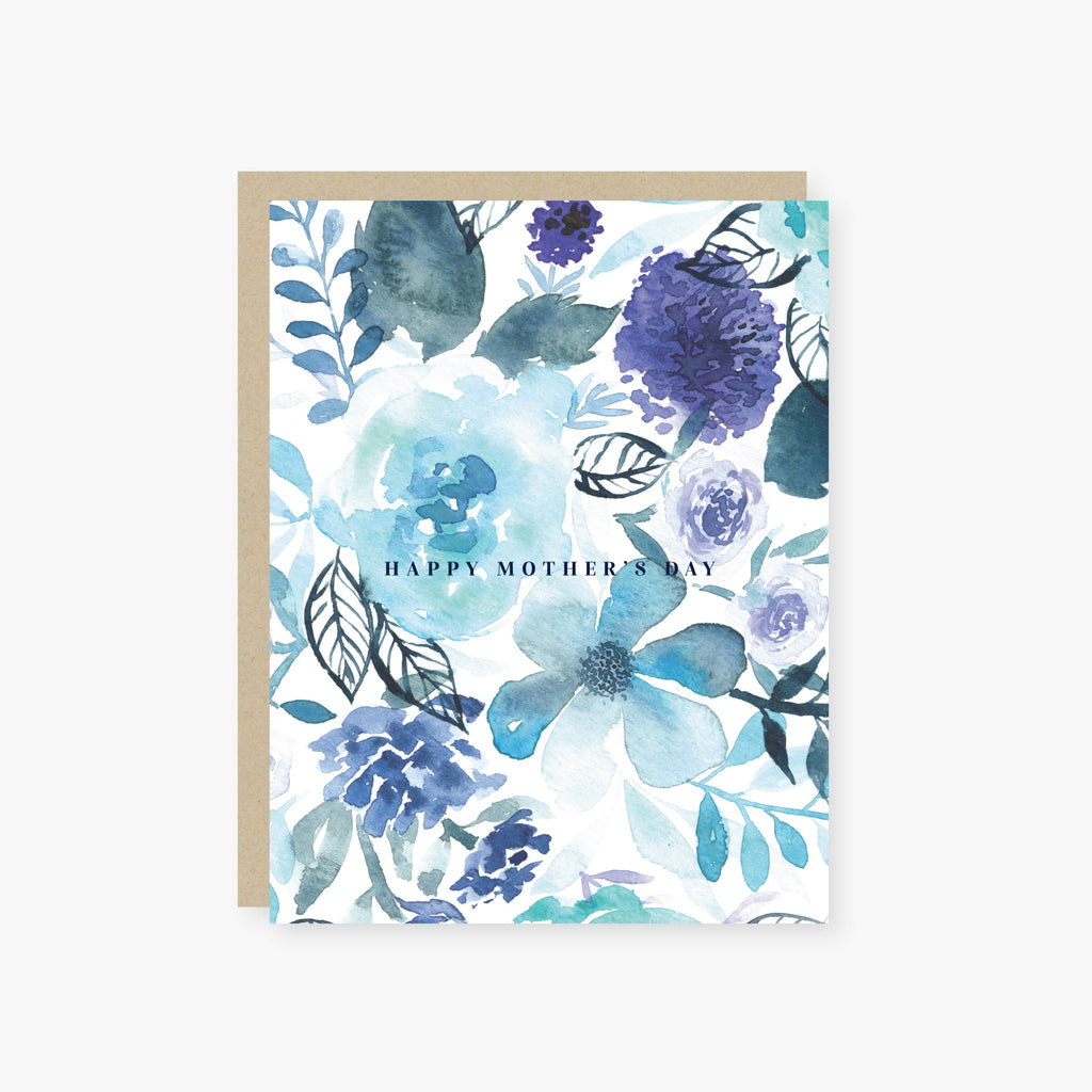 azure floral watercolor