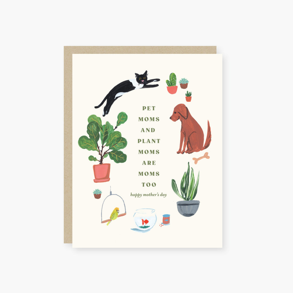 pet mom plant mom mother's day card