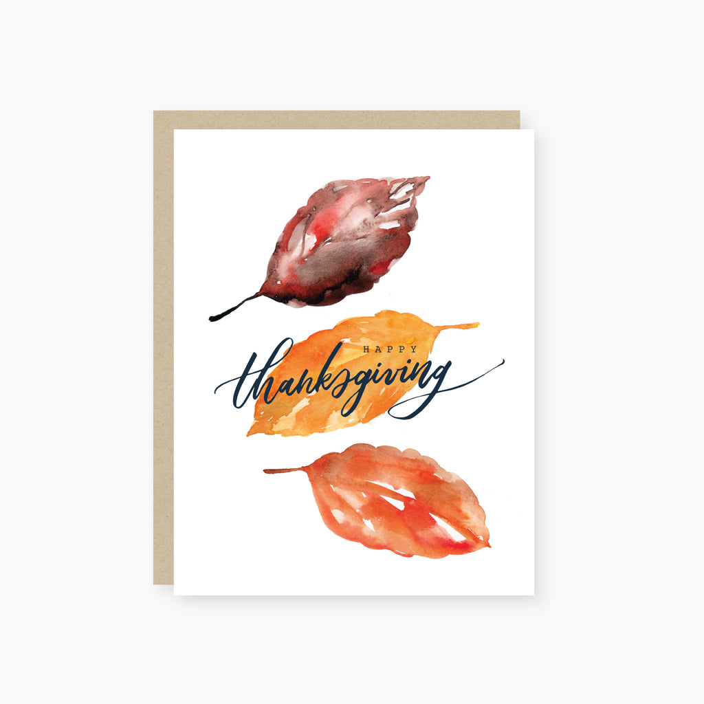 falling leaves thanksgiving card