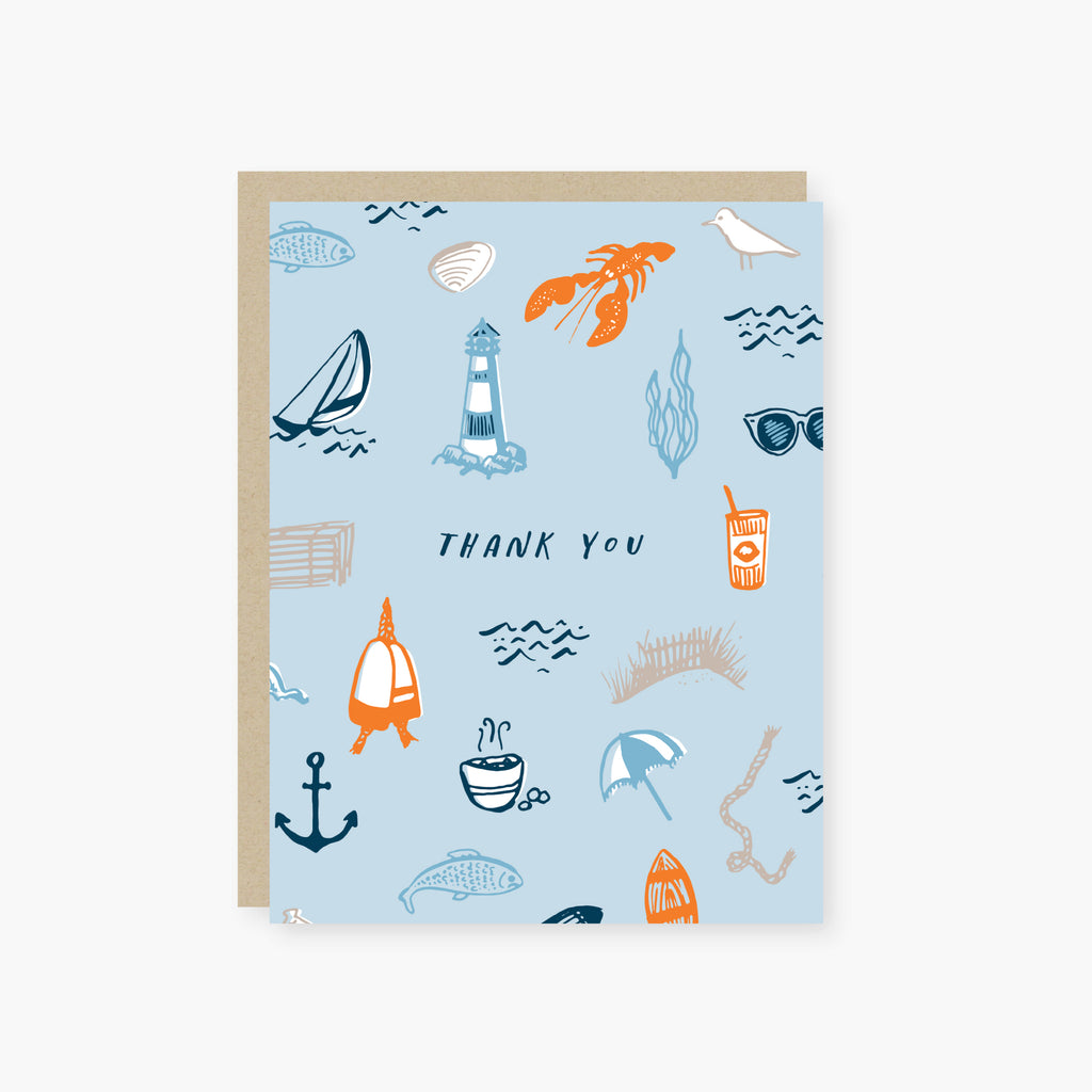 New England icons thank you card
