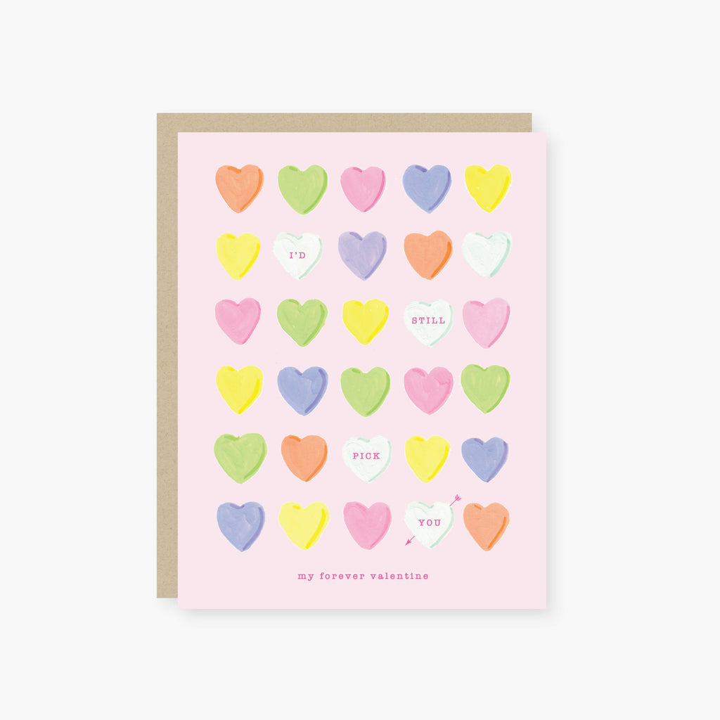 conversation hearts valentine's day card