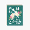 cheers to the happy couple wedding card