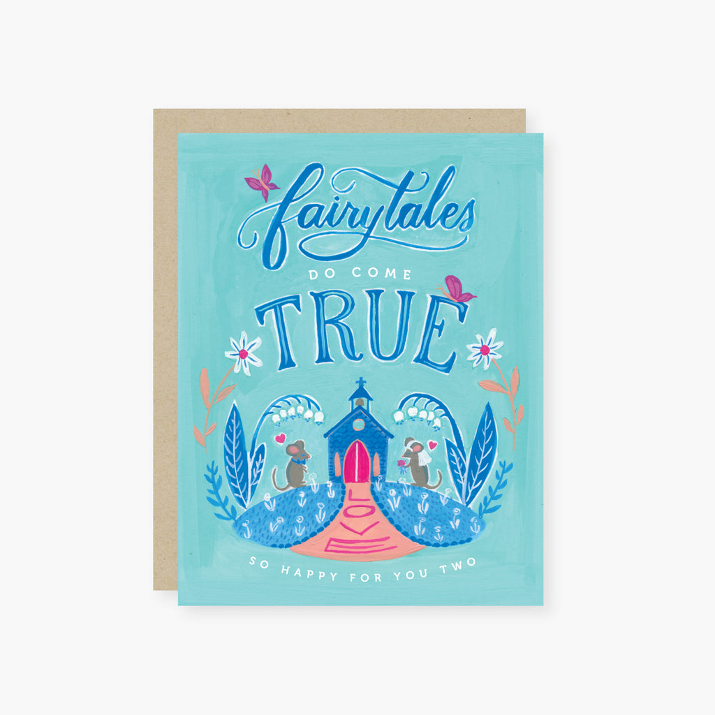 fairytale mouse wedding card