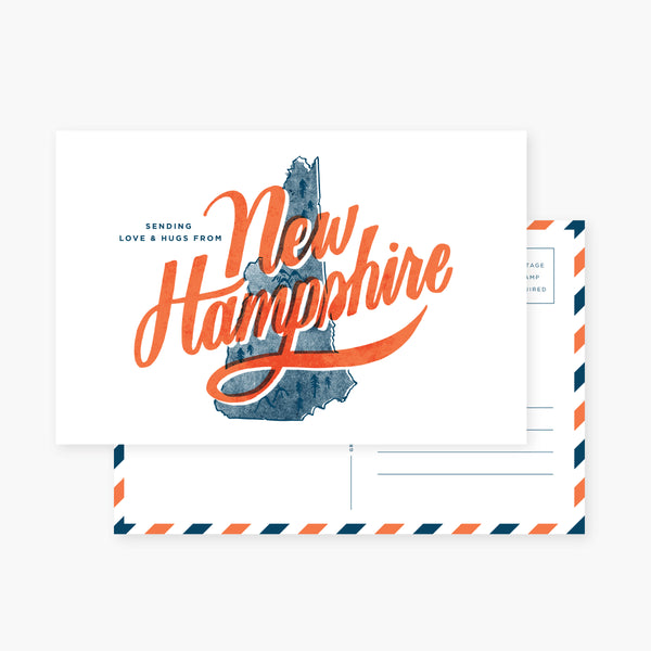 love and hugs from New Hampshire postcard
