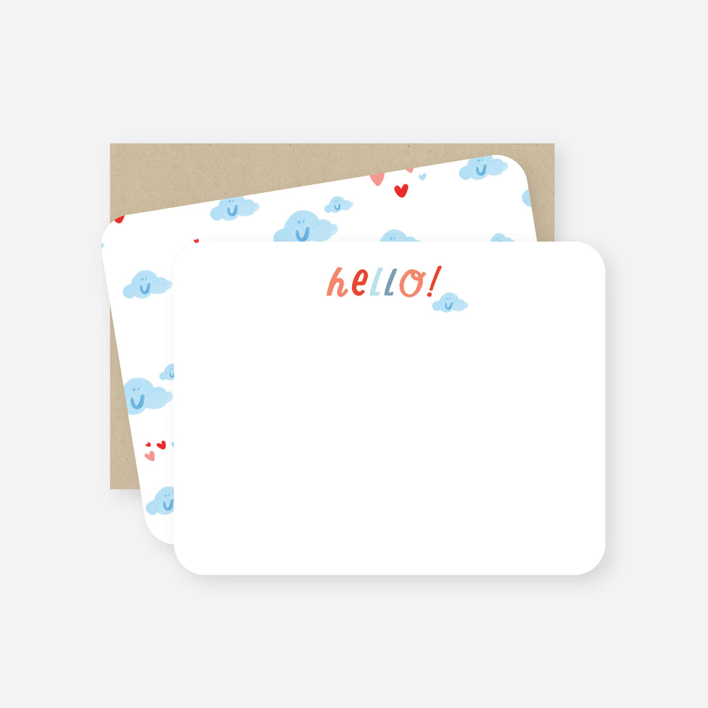 hello! flat notecard set